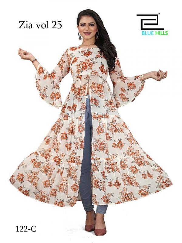 Blue Hills Zia Vol 25 Printed Georgette Kurti Collection